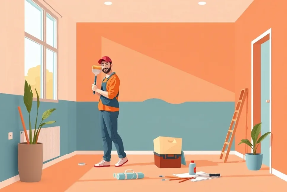 Intérieur rénové après travaux de peinture à Ancenis-Saint-Géréon
