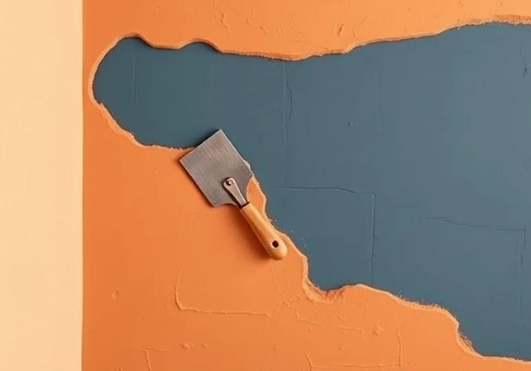 Application d'un enduit décoratif à la lisseuse sur un mur