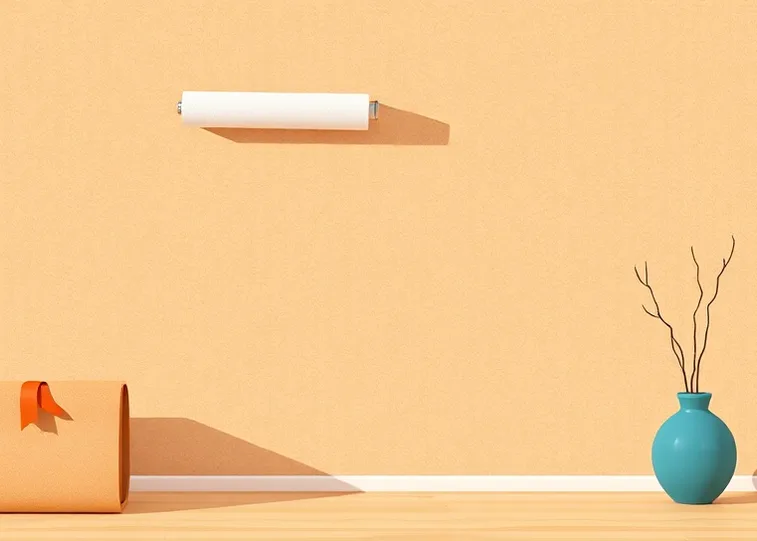 Pose de papier peint, rouleau et brosse à maroufler